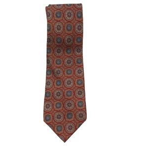 BARNEYS NEW YORK Italian silk tie red brown blue